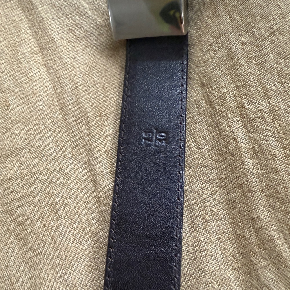 Authentic Prada Dark Brown Leather Belt with Silver Buckle - Picture 4 of 5